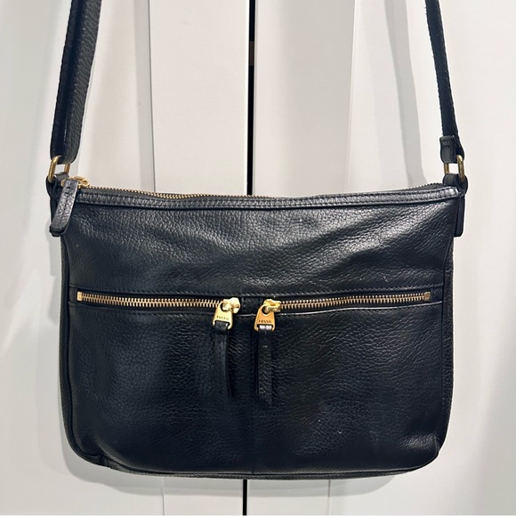 Fossil Bags Fossil Black Leather Cross Body Bag Purse Handbag Slim